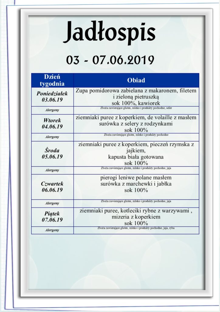 Przykładowy Jadłospis Dla Ucznia Szkoły Podstawowej Jadłospis Szkoła Podstawowa - Bursa Szkolna w Pniewach